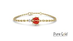 Sparkling Ladybug Bracelet (18k and 0.02CTS)