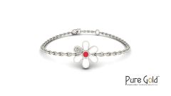 Bezzora Sparkle Daisy Bracelet (18k and 0.02CTS)