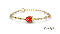 Bezzora Sunny Strawberry Bracelet (18k and 0.02CTS)
