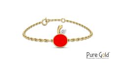 Bezzora's Little Cherry Charm Bracelet (18k and 0.02CTS)
