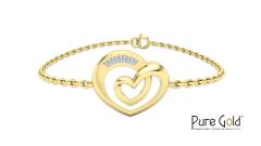 Captured Heart Bracelet with 0.04 CTS and 18K gold