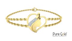Heart of a Woman Bracelet with 0.05 CTS and 18K gold