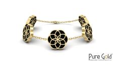 18 Karat Gold Luciana Trio Onyx Bracelet - PGBRG34592