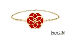 18 Karat Gold Eternal Flame Red Agate Bracelet - PGBRG34601