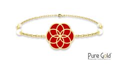 18 Karat Gold Luciana 3.85CTS Red Agate Bracelet