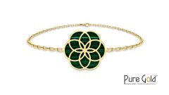 18 Karat Gold Verdant Embrace Malachite Bracelet - PGBRG34606