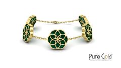 18 Karat Gold Symphony of Spring Malachite Bracelet - PGBRG34607