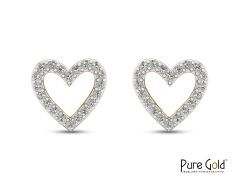 Eternal Hearts Studs with 0.15 CTS diamond and 18K gold
