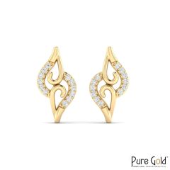 18 Karat Gold Dancing Flames Earrings with Diamonds