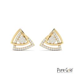 18 Karat Gold Luminous Eye Earrings with Diamonds