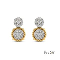 Dazzling Double Hoop Earrings with Diamonds with 0.2CTS and 18K gold