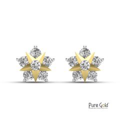 Pure Sparkle Star Earrings (0.2 CTS and 18K gold)