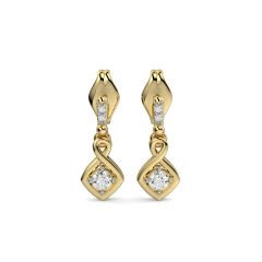 18 Karat Gold Elegant Diamond Earrings with 0.09 CTS