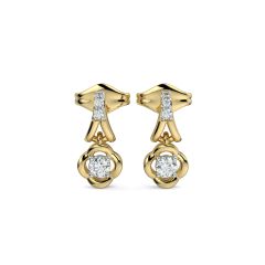 Hanging Petal Diamond Earrings with 0.60 CTS and 18K gold