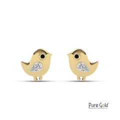 Bezzora Little Tweets Earrings (18k and 0.02CTS)