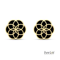 18 Karat Gold Luciana Black Onyx Earrings - PGERG34591