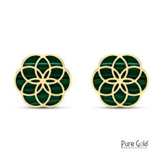 18 Karat Gold Luciana Malachite Earrings