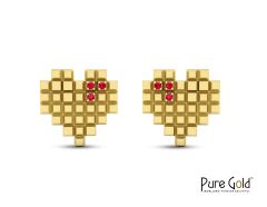 Ruby Fire Earrings with 18K Gold