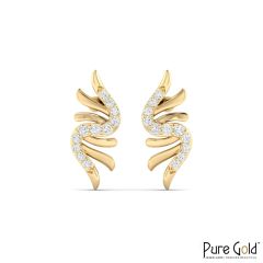18 Karat Gold Elysian Swirl Earrings with Diamonds