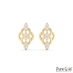 18 Karat Gold Serene Circles Earrings with Diamonds