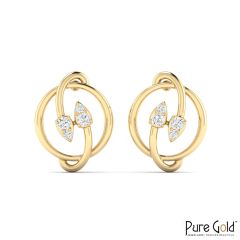 18 Karat Gold Twilight Embrace Earrings with Diamonds
