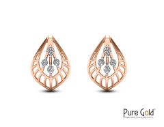 Radiant Leaf Earring (18K and 0.13CTS)