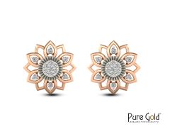 Radiant Lotus Blossom Earring (18k and 0.14CTS)