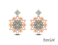  Floral Filigree Earring (18K and 0.09 CTS)