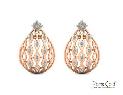 Pure Sparkle Wave Earring (18k and 0.12 CTS)