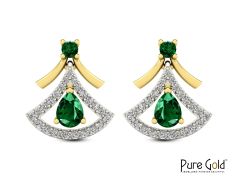 Pure Sparkle Radiant Fantail Earrings (18k and 0.21CTS)