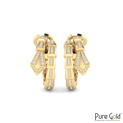 18K Gold Imperial Serpent Earrings with Diamonds