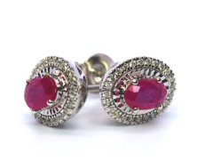 Diana Ray Cut Ruby Diamond Earring - PGERG27264R