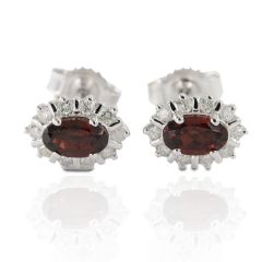 Garnet Diamond Earring - PGERG31178