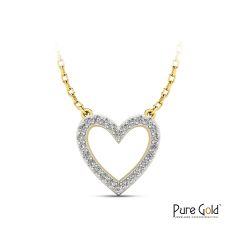 Eternal Hearts Pendant with 0.15 CTS diamond and 18K gold