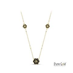 18 Karat Gold Luciana Black Onyx Pendant