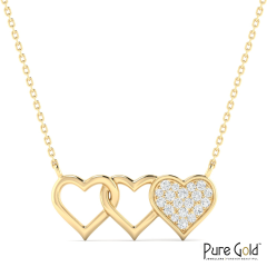 18 Karat Gold Trinity of Love Necklace with Diamonds