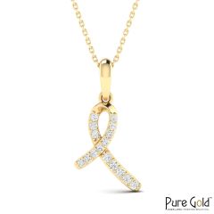 18 Karat Gold Serene Loop Necklace with Diamonds with Chain