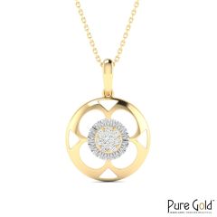 18 Karat Gold Mystic Charm Necklace with Diamonds with Chain