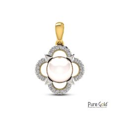 Star Leaf  Diamond & Pearl Pendant - PGPNG26961