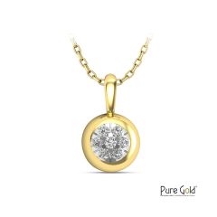 Infinite Diamond Circle Pendant with 0.15CTS and 18K gold