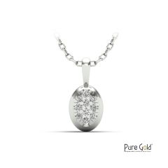 Pure Sparkle Diamond Pebble Pendant with 0.11 CTS and 18K gold