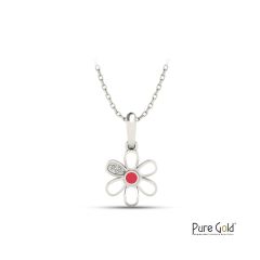 Bezzora Sparkle Daisy Pendant (18k and 0.02CTS)