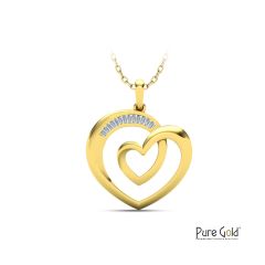 Double Hearts of Love Pendant (0.08 CTs, 18K gold)