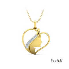 Heart of a Woman Pendant with 0.10 CTS and 18K gold 