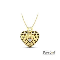 Intertwined Hearts of Love Pendant (0.06CTs, 18K gold)