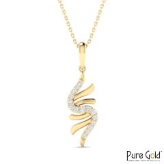 18 Karat Gold Elysian Swirl Necklace with Diamonds with Chain