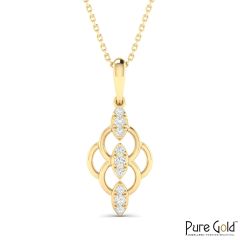 18 Karat Gold Serene Circles Necklace with Diamonds with Chain