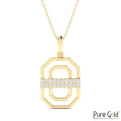 18 Karat Gold Infinity Vault Necklace with Diamonds with Chain