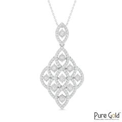 18 Karat Gold Celestial Veil Diamond Pendant with Chain