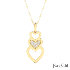 18 Karat Gold Symphony of Hearts Necklace with Diamonds